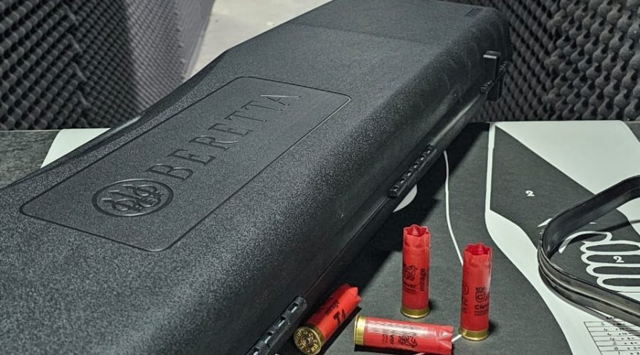 A gun case with empty bullet shells